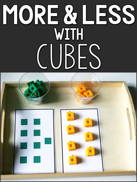 More Less Same Lesson With Unifix Cubes Prekinders More Or Less Activity For Preschool - More Or Less Activity For Preschool