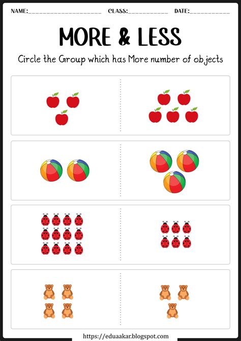 More Or Less Activities For Preschoolers   More And Less Activities For Pre K And - More Or Less Activities For Preschoolers