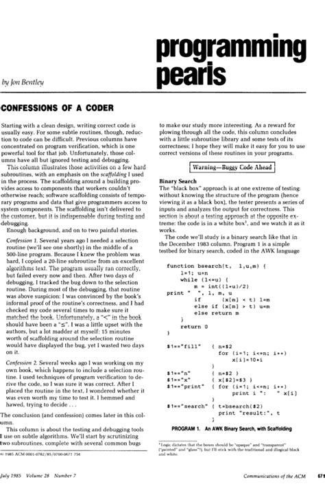 Read More Programming Pearls Confessions Of A Coder Confessions Of A Coder Acm Press 