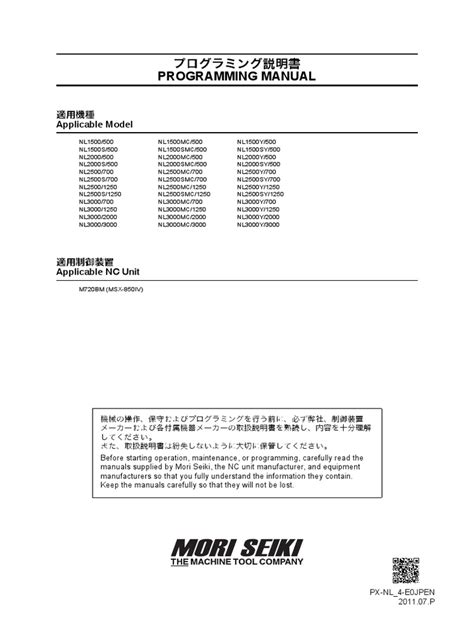 Mori Seiki Sl3 Programming Manual