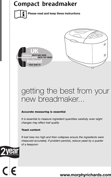 Morphy Richards Breadmaker 48245 Manual