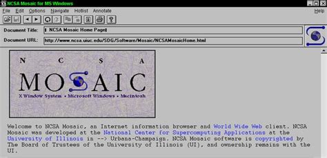 Mosaic Graphical Web Browser