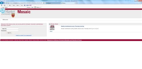 Mosaic Mcmaster Login