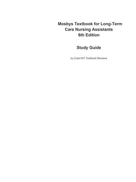 Mosbys Textbook For Long Term Care Assistants Text And Mosbys Nursing Assistant Skills Dvd Student Version