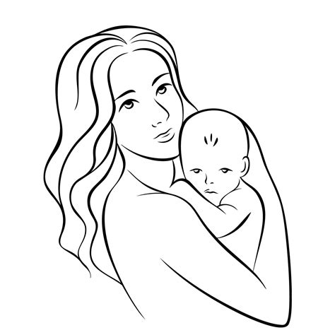 Mother And Infant Drawing Reusableart Com Mother And Baby Animal Drawings - Mother And Baby Animal Drawings