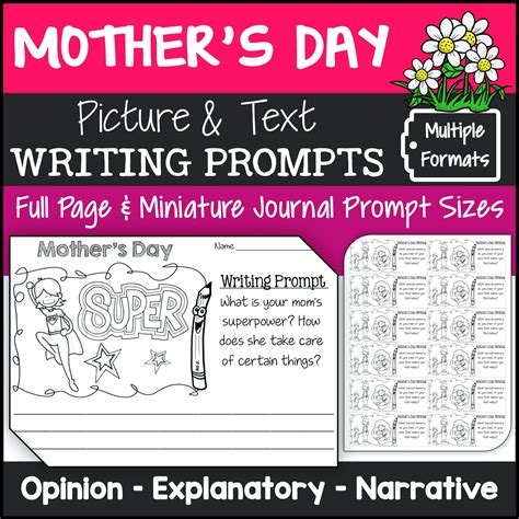 Mother S Day Writing Prompts   Michille Writing Prompts For Mother 8217 S Day - Mother's Day Writing Prompts