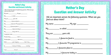 Mothers Day Question Answer