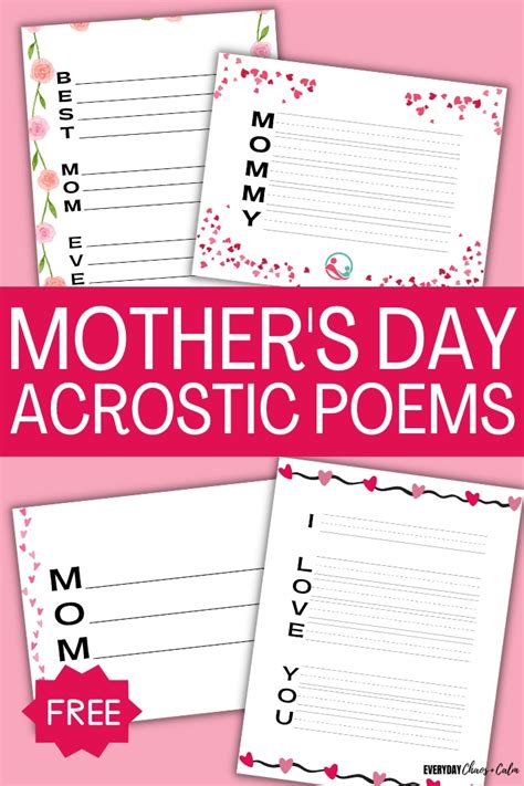 Motheru0027s Day Acrostic Poem Templates Pdf Download Acrostic Poem On Mother - Acrostic Poem On Mother