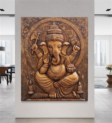 Motif Mural 3d Relief   Buy Ganesha 3d Relief Mural Online Artociti Artociti - Motif Mural 3d Relief