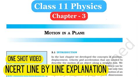 Motion In A Plane Class 11
