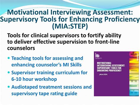 motivational interviewing assessment supervisory tools for