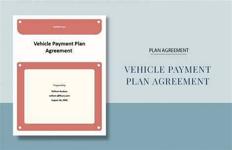 motor vehicle payment plan template