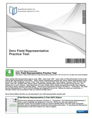 Download Motor Vehicle Field Representative Sample Test 