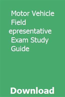 Read Motor Vehicle Field Representative Study Guide 