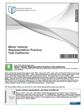 Read Online Motor Vehicle Representative Practice Test 