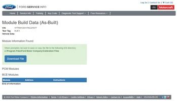 Motorcraftservice As Built Data