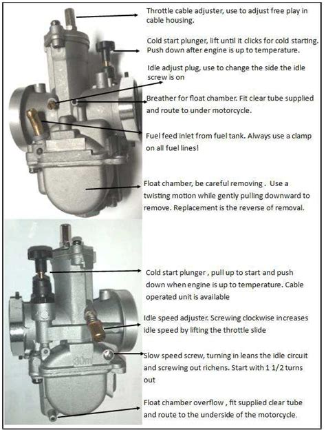 Motorcycle Carburetor Factory Settings