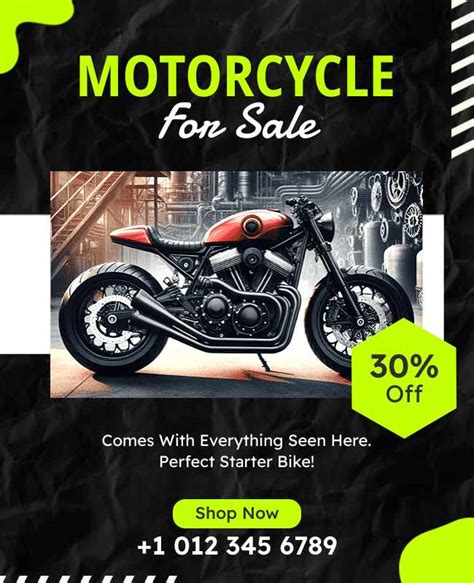 motorcycle sales flyer template