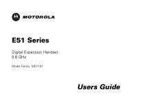 Read Online Motorola E51 User Guide 