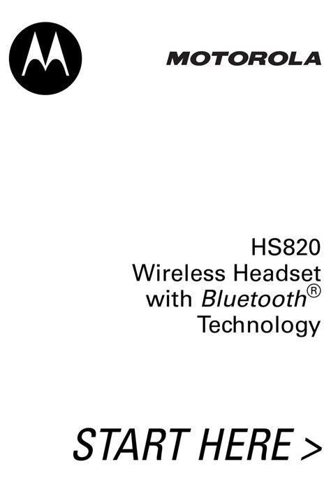 Read Motorola Hs820 User Guide 