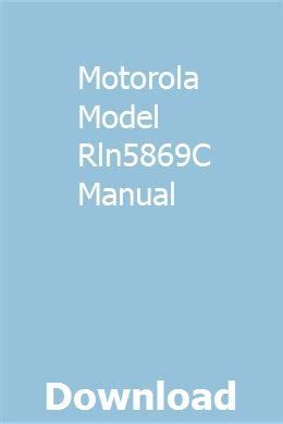 Download Motorola Model Rln5869C Manual 
