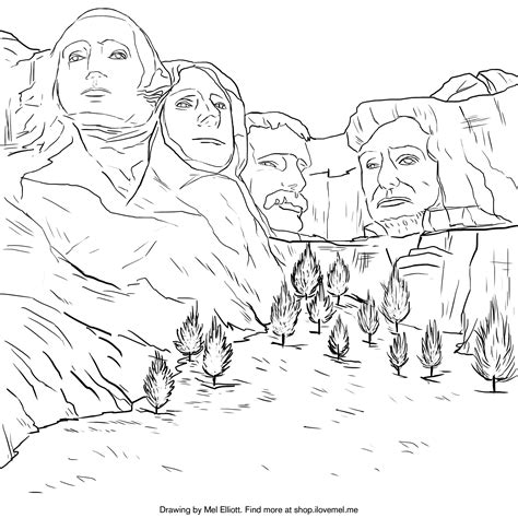 Mount Rushmore Printable Coloring Book Pages For Kids Mount Rushmore Coloring Page - Mount Rushmore Coloring Page