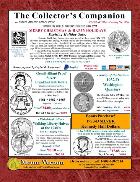 Mount Vernon Coin Catalog