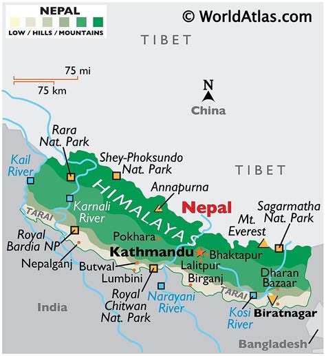 mountain in nepal map