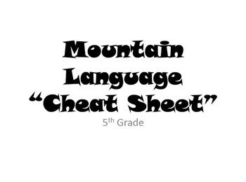 Mountain Language Quot Cheat Sheet Quot By Krich88 Mountain Language 5th Grade - Mountain Language 5th Grade