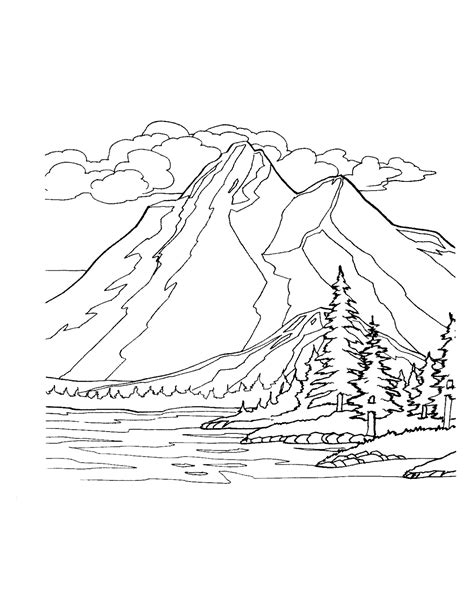 Mountain Scene 1 Coloring Pages Mountains Coloring Pages Mountain Scene Coloring Pages - Mountain Scene Coloring Pages