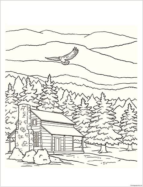 Mountain Scene Coloring Pages   Outdoor Scene Coloring Pages Learning How To Read - Mountain Scene Coloring Pages