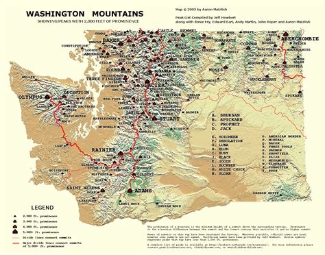 mountains of washington map