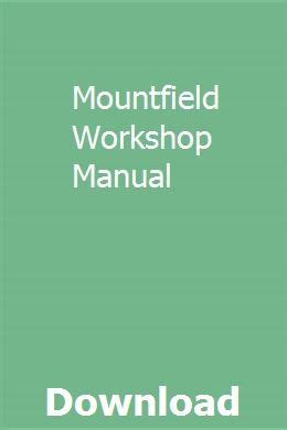Mountfield Workshop Manual