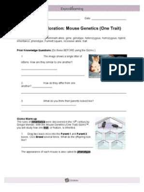 Mouse Genetics Gizmo Answer Key