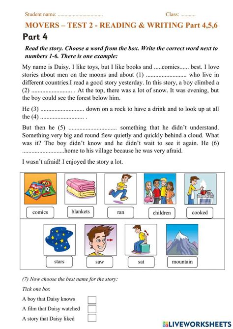movers reading writing