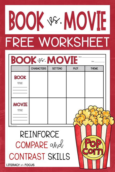 Movie Vs Book Worksheet   Book Vs Movie Worksheet Free Printable The Activity - Movie Vs Book Worksheet