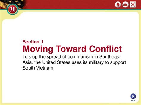moving toward conflict section 1