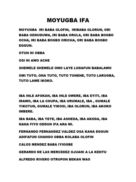 Moyugba De Ifa