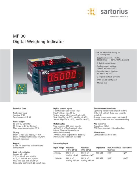 Mp 30 Digital Weighing Indicator Gwt