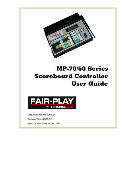 Read Online Mp 70 50 Series Scoreboard Controller User Guide 