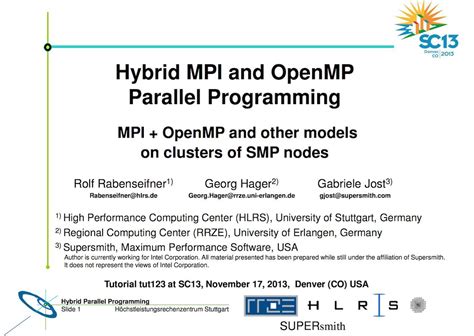 Full Download Mpi Openmp Hybrid Parallelism For Multi Core Processors 