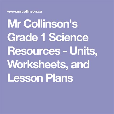 Mr Collinson X27 S Grade 1 Science Resources Grade 1 Science Workbook - Grade 1 Science Workbook