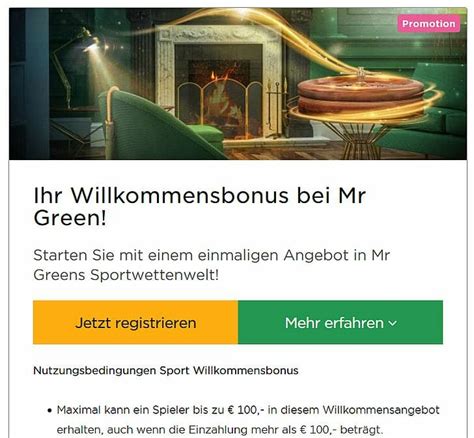 mr green bonus 5 euro