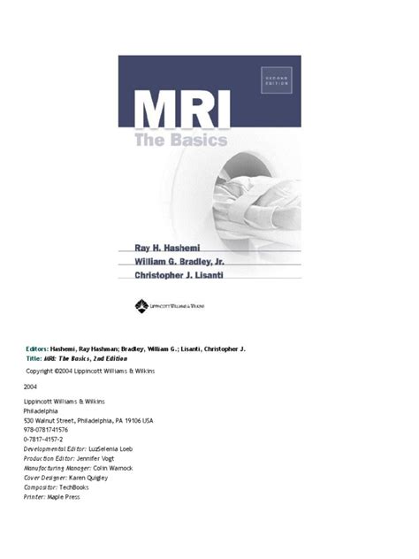 Read Online Mri The Basics 2Nd Edition 