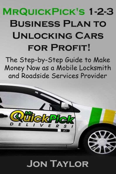 Read Online Mrquickpicks 1 2 3 Business Plan To Unlocking Cars For Profit The Step By Step Guide To Make Money Now As A Mobile Locksmith And Roadside Services Provider 