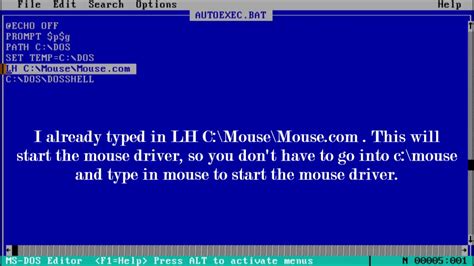 ms dos mouse driver