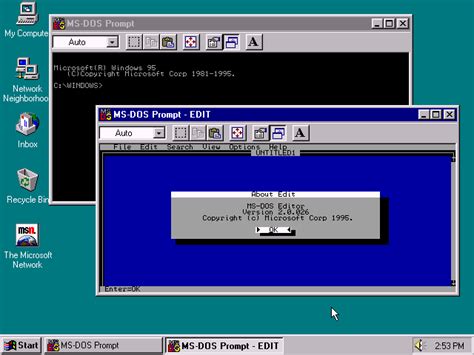 ms dos windows 95 98 microsoft