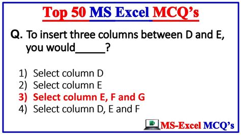 Ms Excel Mcqs