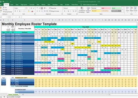Ms Excel Monthly Rota Template