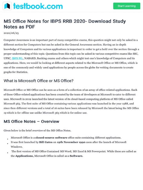 Ms Office Notes Pdf Free Download